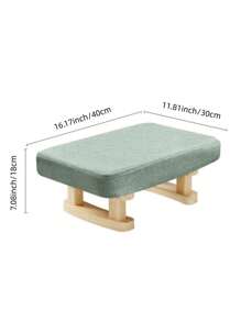 1pc Solid Color Dark Stool Slipcover, Simple Polyester Stretch Chair Slipcover For Household - Cadet Blue - View 2