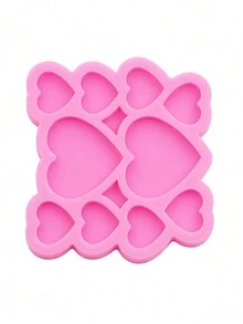 1入組迷你心形矽膠模具,包括耳環、髮夾、鞋子、衣服、粘土、環氧樹脂模具,適用於製作閃亮飾品