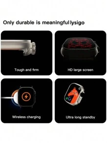 Smartwatch Y10 ultra Bluetooth llamada deportes ritmo cardíaco carga inalámbrica reloj inteligente impermeable - Naranja - Ver 4