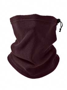1pc Winter Outdoor Sports Windproof Fleece Reversible Thick Neck Warmer For Cycling, Skiing - Brown - View 9