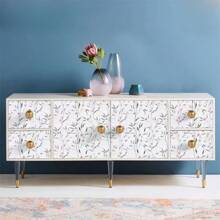 花卉自粘式壁紙,可移除接觸紙櫥櫃壁紙,置物架櫥櫃衣櫃抽屜裏襯家具貼紙 - 米色 - 查看 5