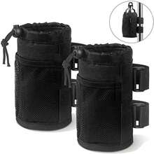 Bicycle Cup Holder Water Bottle Bag Oxford Cloth Insulated Bag With Mesh Pocket For Stroller And Wheelchair Storage - Grey - View 4