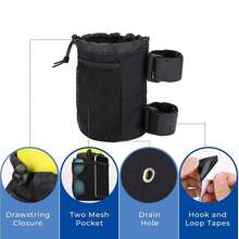 Bicycle Cup Holder Water Bottle Bag Oxford Cloth Insulated Bag With Mesh Pocket For Stroller And Wheelchair Storage - Grey - View 3