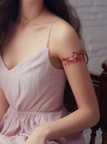 1 Piece Garland Tattoo Sticker Waterproof Lasting Lady Arm - Multicolor - View 4