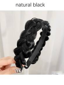 1件装防滑鱼骨辫假发发箍，女士一体式头饰，油炸面团扭辫发箍，可水洗，可修剪发饰，头饰，发带，家居美发饰品，节日，派对 - 彩色 - 查看 3