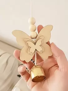 1 pieza Colgante de pared decorativo hecho a mano con mariposa y flor de ciruelo, decoración del hogar, decoración de habitación, decoración de pared - Beis - Ver 4