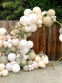 5 Inch Mini 50 Retro Sand White Latex Balloons Cute Balloons Suitable For Birthday, Wedding, Party Decoration,Christmas