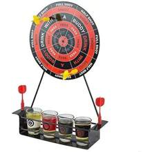 Jilibaba Drinking Game Dart Shot Party Games Roulette Bar Game With 4 Glass Cups And 1 Target Rack Novelty Gifts - Apricot - View 1
