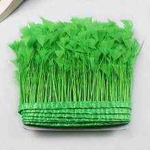 1碼長13-16cm寬天然火雞羽毛絲帶,羽毛修邊,服裝配件,婚禮和各種裝飾 - 薄荷綠 - 查看 1