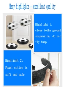 Floating Soccer Ball With Light & Music Indoor Sports Toys For Father & Son Interacting, New Year Gift Holiday Present (Battery Not Included) - Multicolor - View 9