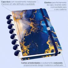 Caderno Disco ISCOOL Inteligente Mármore Cores - Azul Escuro - Visão 8