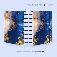Caderno Disco ISCOOL Inteligente Mármore Cores - Azul Escuro - Visão 4