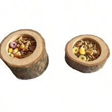 Hamster Feeding Wood Stick/Hamster Feeding Bowl Made Of Natural Wood - Apricot - View 3