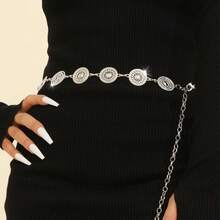 European And American Metal Chain Waist Belt For Women, Thin Waist Chain Decoration With Suit, Multi-Layer Ins Fashion, With Chain - Silver - View 2