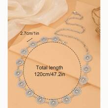 European And American Metal Chain Waist Belt For Women, Thin Waist Chain Decoration With Suit, Multi-Layer Ins Fashion, With Chain - Silver - View 8