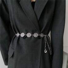 European And American Metal Chain Waist Belt For Women, Thin Waist Chain Decoration With Suit, Multi-Layer Ins Fashion, With Chain - Silver - View 1