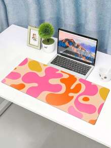 1 件彩色图案防滑游戏/工作鼠标垫，4 种尺寸可选 返校游戏鼠标垫 - 橘色 - 查看 2