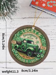 1 件復古聖派翠克節幸運綠色三葉草亞克力圓形吊墜適用於牆壁、窗戶、紀念、禮品、裝飾 - 彩色 - 查看 2