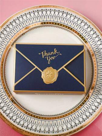 10pcs European-Style Simple Creative Hot Stamping Gift Box & Envelope-Shaped Candy Bags, Birthday Party, Cosmetics Packaging,