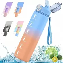 Botella motivacional de agua, termo portatil de agua - Rosa - Ver 5