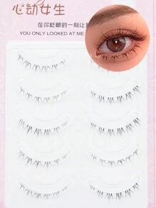 2024年新款到貨 5對/組小火焰設計下睫毛,自然迷人的眼睫毛,是童話風格和社交媒體影響者必備之物 - 交叉款 - 查看 1