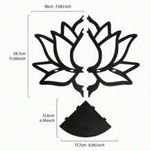 1入浮動木質蓮花造型展示架,牆角水晶石儲物架,適用於植物、花卉、玩具、香薰蠟燭,家庭儲物組織,適用於門廳、臥室、家居、聖誕裝飾、牆面裝飾、美學房間裝飾 - 黑色 - 查看 7