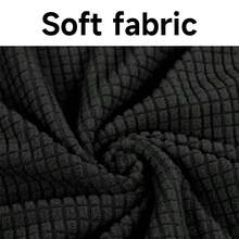 Home Use Plaid Concave Surface Curved Chair Cover, Universal All Seasons Thickened Seat Cover, Full Wrap Integrated Backrest Dining Chair Cover - Black - View 4