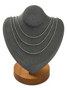 大約5m 304不銹鋼串珠鏈+20入組銅扣,適用於項鍊,手鍊等diy手工珠寶製作 - 2.4mm - 查看 4