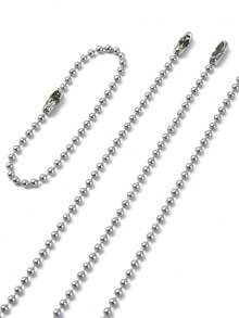 大約5m 304不銹鋼串珠鏈+20入組銅扣,適用於項鍊,手鍊等diy手工珠寶製作 - 2.4mm - 查看 2