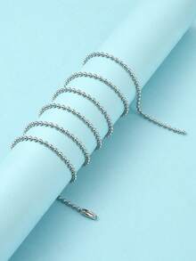 大約5m 304不銹鋼串珠鏈+20入組銅扣,適用於項鍊,手鍊等diy手工珠寶製作 - 2.4mm - 查看 5