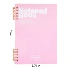 1 件防滑螺旋裝訂 A5 筆記本,附 60 張可拆卸紙,時尚簡約的學生書寫日記 - 綠色 - 查看 9