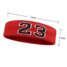 Sports Fitness Headband, Breathable, Quick-Drying, High Elasticity, Star Number 23 Pattern - Purple - View 5