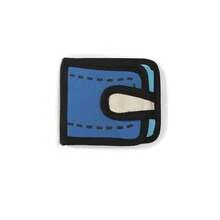 Mới Anime Hoạt hình Tranh châm biếm Ví tiền xu Học sinh Dễ thương Ngắn 3D Ví Nữ tranh sơn dầu Ví thẻ - Màu xanh lam - Xem 3