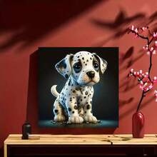1入組5d Diy 超萌斑點狗圖案鑽石畫套件,動物愛好者的藝術禮物,手工馬賽克十字繡藝術品,可用於家庭裝飾 - 彩色 - 查看 4