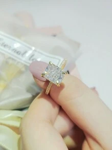 MOONSO 2023年新設計女士婚禮訂婚戒指,指骨禮物珠寶 R7233 - 金色 - 查看 6