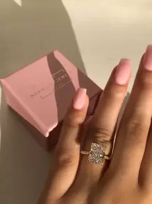 MOONSO 2023年新設計女士婚禮訂婚戒指,指骨禮物珠寶 R7233 - 金色 - 查看 2