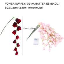 1pc LED Lily Flower String Light, Indoor Decorative Fake Flower Lamp, Ambient Night Light - Yellow - View 6