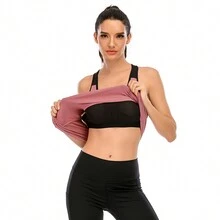 减震运动吊带背心，适合跑步、健身、瑜伽 - 瘦身和塑身 - 粉色 - 查看 6