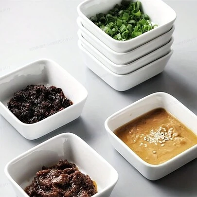 6 件装陶瓷蘸酱盘、酱汁盘、调味盘，适用于酱油、番茄酱、烧烤、寿司、派对、厨房、厨房、圣诞礼物