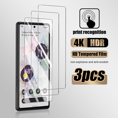 3pcs High Definition Tempered Glass Screen Protector Including Curved Screen Compatible With Google Pixel 3Pixel 4Pixel 5Pixel 5APixel 6Pixel 6