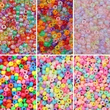 400pcs Acrylic Beads (0.6*0.9mm) Macaron Colored Horse Eye Shape Beads For Diy Bracelets & Necklaces, Jewelry Making Accessory - 400pcs - View 2