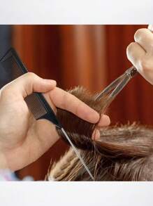 WANMEI 3pcs Hair Styling Brush Set, Including Volumizing Brush, Tail Comb, And Edge Brush, Suitable For Hairline And Nape, Easy Combing And Smooth Hair. Applicable For Barbershops, Beauty Salons, Travel, Back To School, Vacation And Various Occasions. Women's Hair Accessories Set, Including Comb, Hair Brush, Edge Brush, Hair Comb, Detangling Brush, Ball-Shaped Brush - Black - View 3