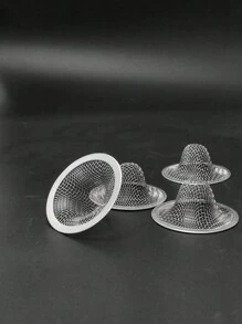 6入組/3入組不銹鋼2.1英寸圓形水槽下水道堵塞器,適用於廚房/浴室洗臉盆、浴缸和淋浴器擋髮帶,浴室地漏 - 銀色 - 查看 6