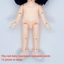 Cuerpo De Muñeca Ob11 De 16cm/6 Pulgadascon 13 Articulaciones, Ojos 3d, Juguete Personalizado De Bricolaje Para Vestir Para Niñas (el Color De Los Zapatos Es Aleatorio) - Camel - Ver 5