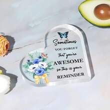 1入辦公室女性鼓勵禮品亞克力裝飾品，寄語鼓勵具啟發性的語錄，面對友人、姐妹、母親、同事，是提升辦公室士氣的裝飾鼓勵禮物 - 彩色 - 查看 3