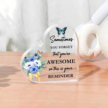 1入辦公室女性鼓勵禮品亞克力裝飾品，寄語鼓勵具啟發性的語錄，面對友人、姐妹、母親、同事，是提升辦公室士氣的裝飾鼓勵禮物 - 彩色 - 查看 4