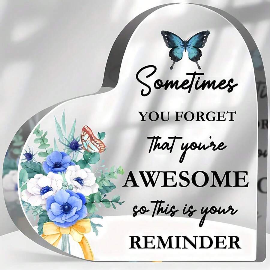 1入辦公室女性鼓勵禮品亞克力裝飾品，寄語鼓勵具啟發性的語錄，面對友人、姐妹、母親、同事，是提升辦公室士氣的裝飾鼓勵禮物 - 彩色 - 查看 1