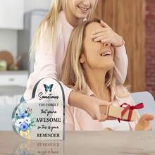 1入辦公室女性鼓勵禮品亞克力裝飾品，寄語鼓勵具啟發性的語錄，面對友人、姐妹、母親、同事，是提升辦公室士氣的裝飾鼓勵禮物 - 彩色 - 查看 5