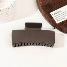 4.1 吋實心方形髮夾,霧面髮夾,適合厚薄頭髮,適合女士和女孩,自然色髮夾（黑色、白色、米色、深棕色） - 彩色 - 查看 6