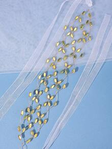 1個鑲有鉆石的簡約公主皇冠和五角星形頭箍,適用於女士,日常/派對/婚禮/新娘髮飾 - 彩色 - 查看 5